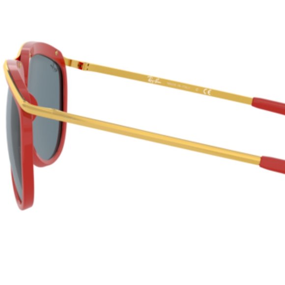 NEW RAY BAN RB 2219 OLYMPIAN AVIATOR 1243/R5 Polished Red-Gold/Blue 59mm - Picture 9 of 10